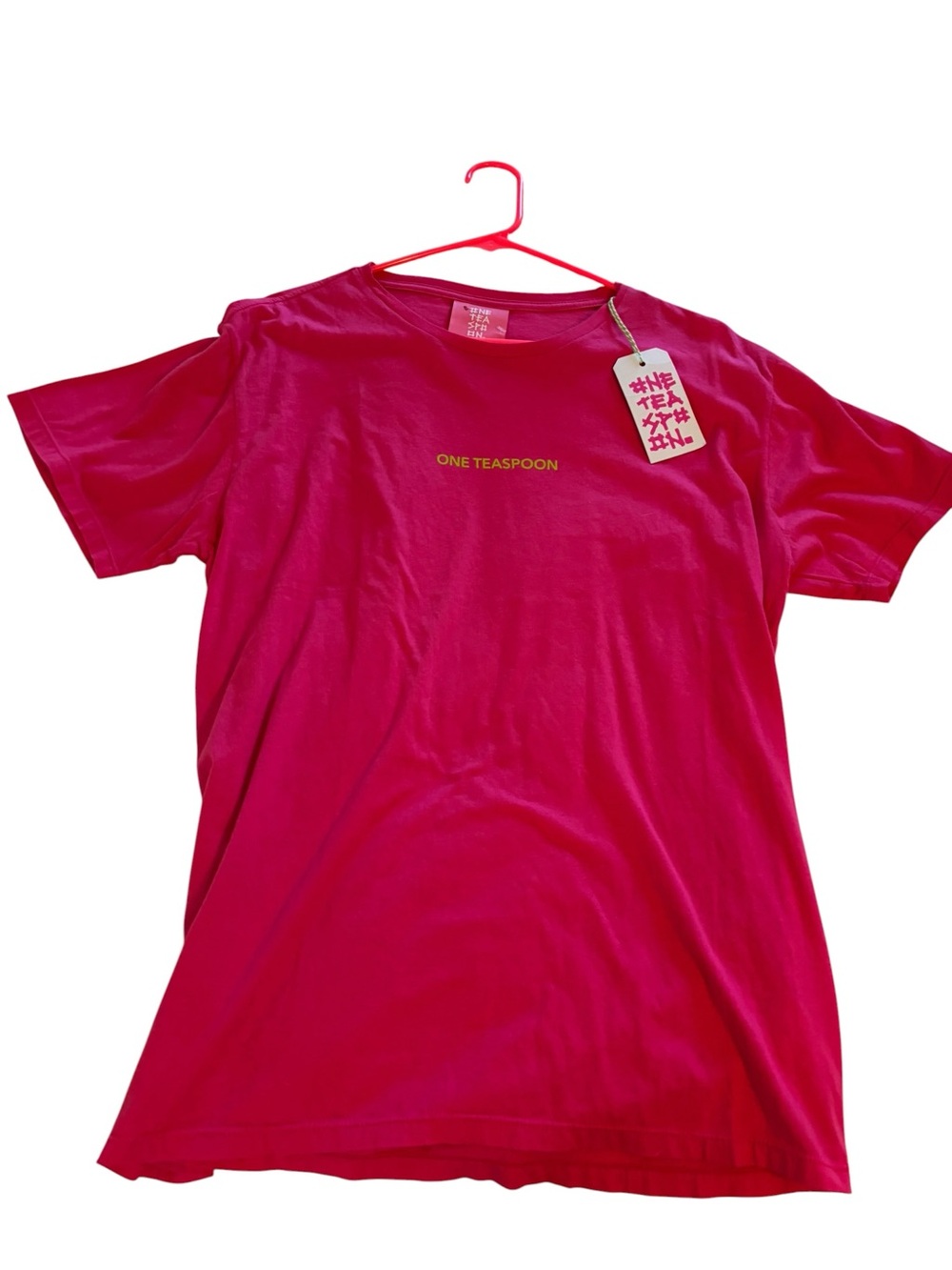 One Teaspoon Hot Pink Logo Short Sleeve Tee - Picture 4 of 4
